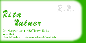 rita mulner business card